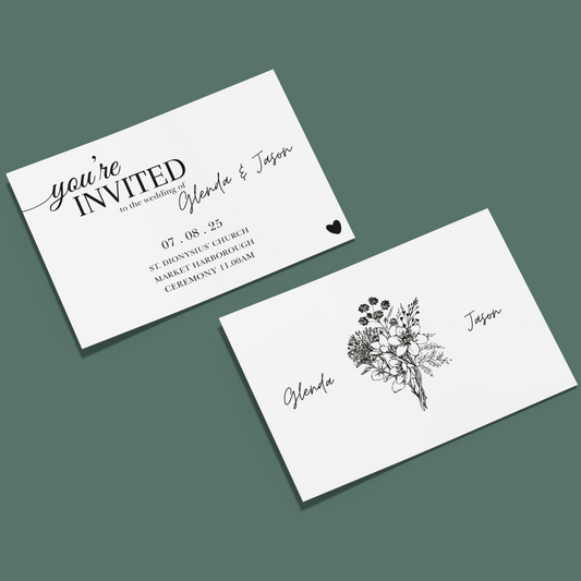 Wedding Invitations - Wildflower Bouquet