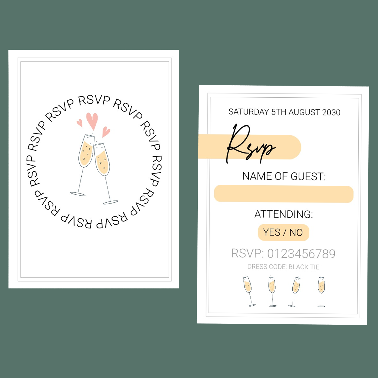 RSVP Cards - Wedding Celebration