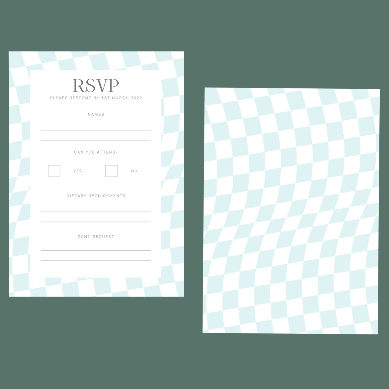 RSVP Cards - Chequerboard