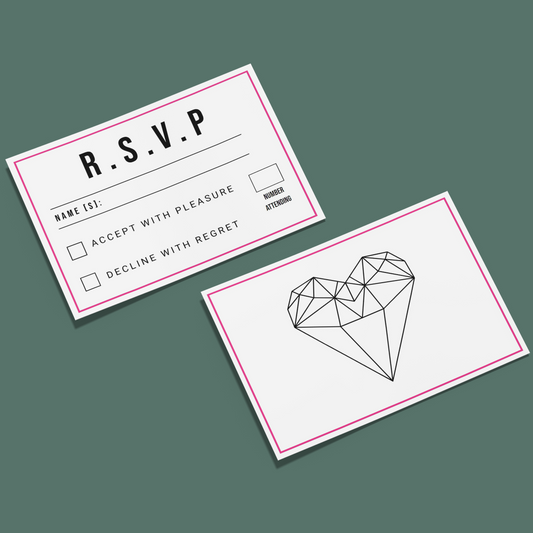 RSVP Cards - Diamond Heart