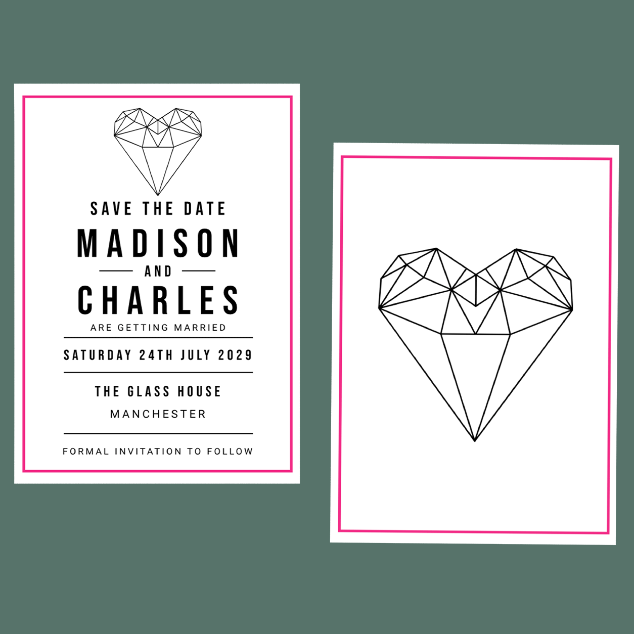 Save The Dates - Diamond Heart