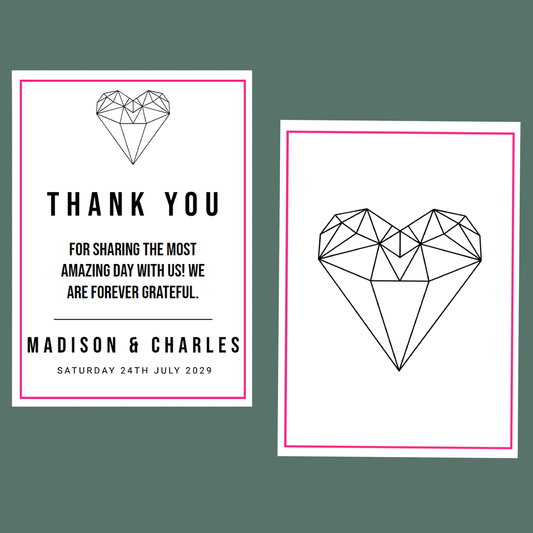 Thank You Cards - Diamond Heart