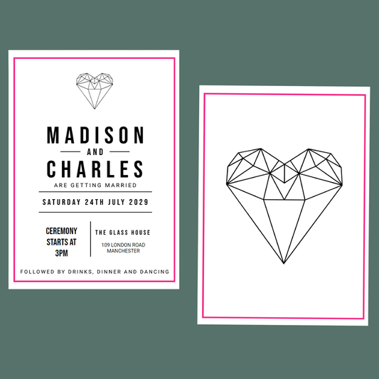 Wedding Invitations - Diamond Heart