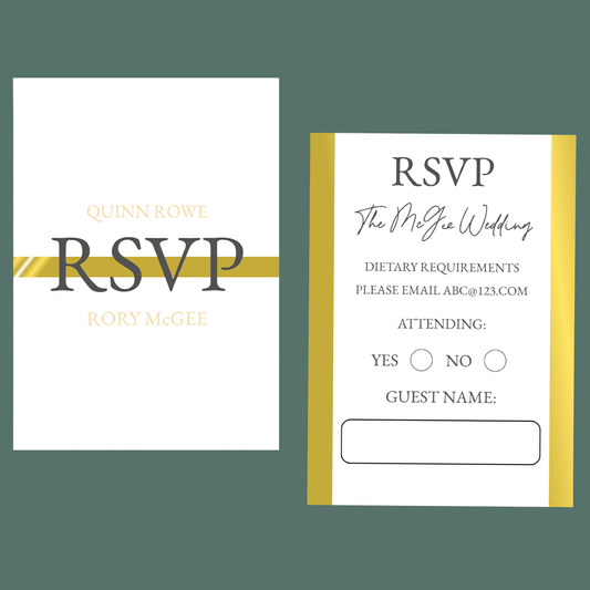 RSVP Cards - Golden Elegance
