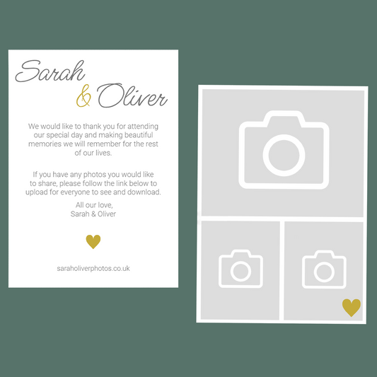 Thank You Cards - Gold Hearts