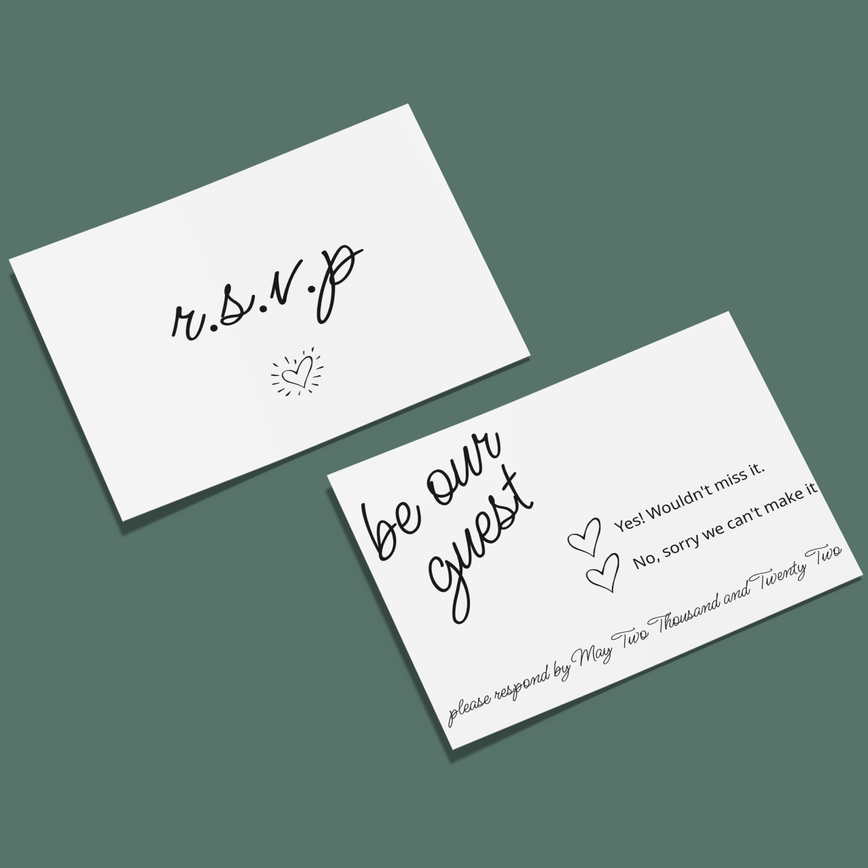 RSVP Cards - Hearts