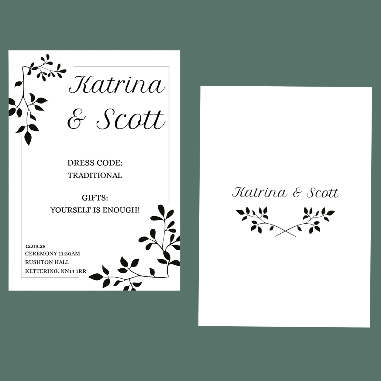 Wedding Invitations - Gentle Leaves
