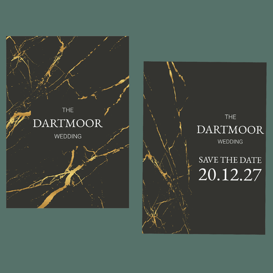 Save The Dates - Gold Marble