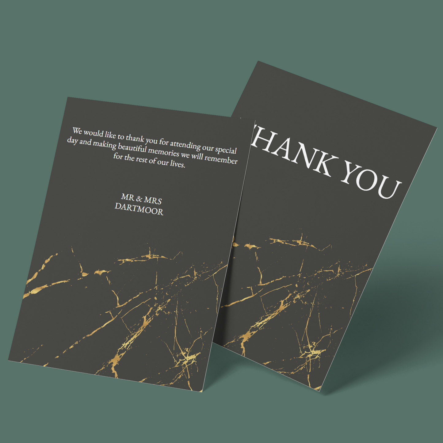 Thank You Cards - Gold Marble