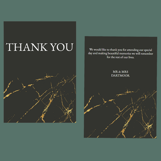 Thank You Cards - Gold Marble