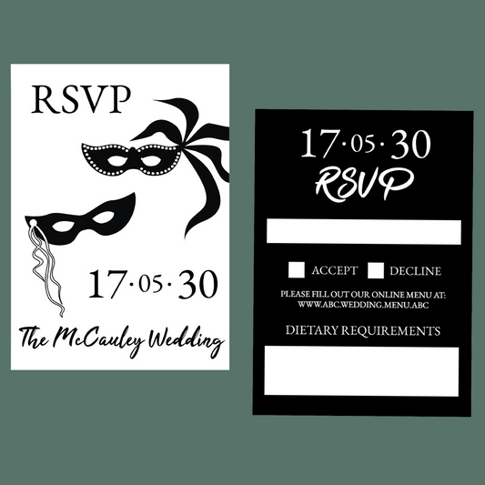 RSVP Cards - Masquerade