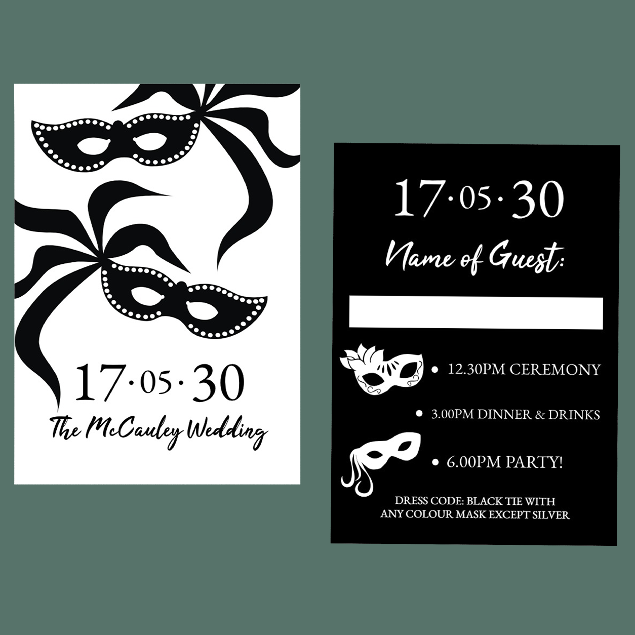 Wedding Invitations - Masquerade