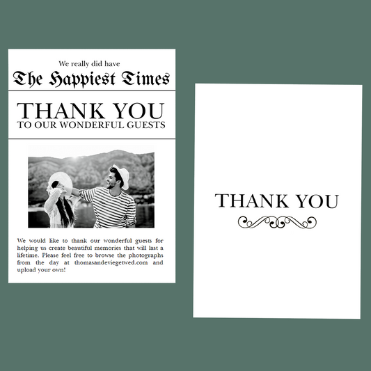 Thank You Cards - Happiest Times