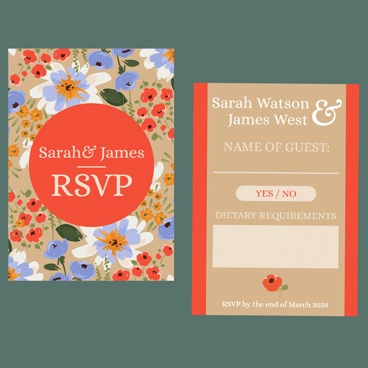RSVP Cards - Flower Fields
