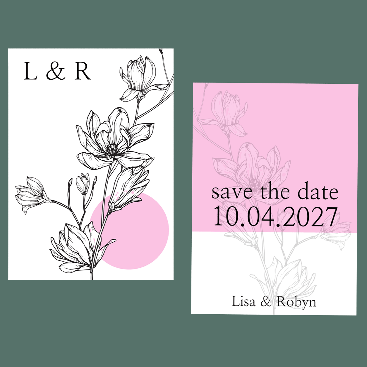 Save The Dates - Botanical Flowers