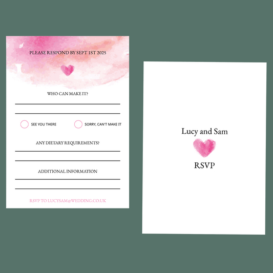 RSVP Cards - Pink Wishes
