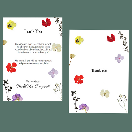 Thank You Cards - Pressed Flowers