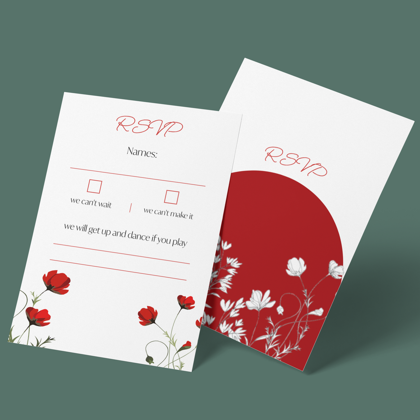 RSVP Cards - Poppy Fields