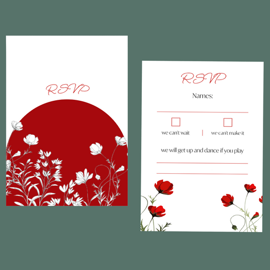 RSVP Cards - Poppy Fields