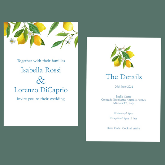 Wedding Invitations - Sicilian Lemon