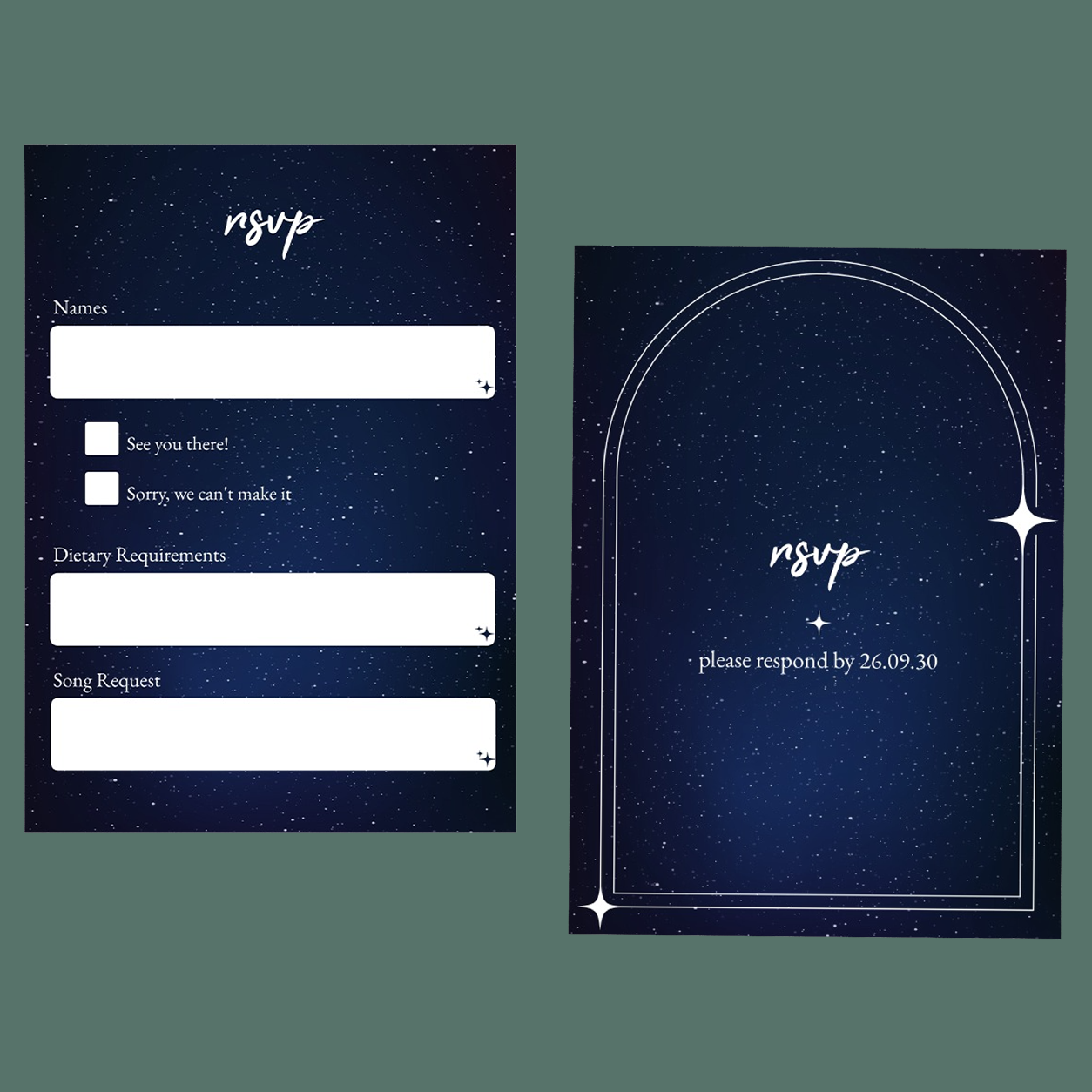 RSVP Cards - Starry Night