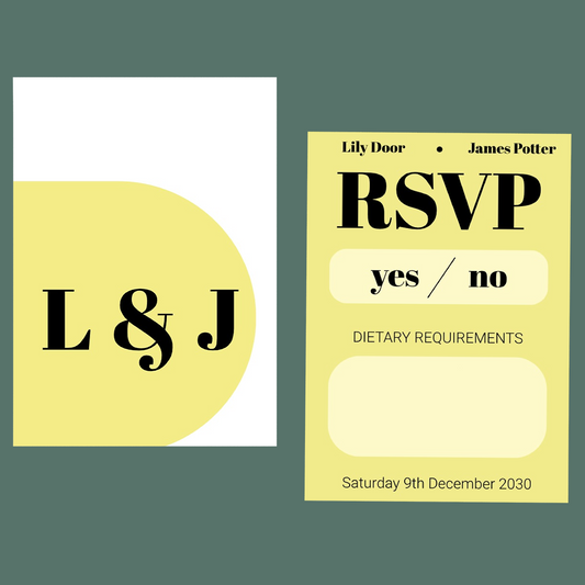 RSVP Cards - Retro Yellow
