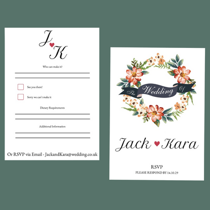 RSVP Cards - Flower Wreath