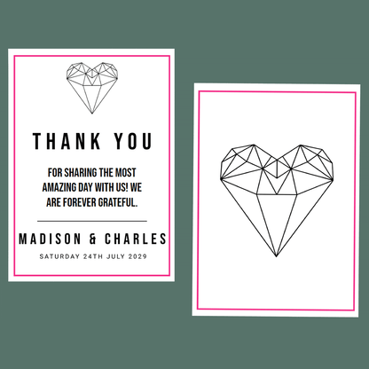 Thank You Cards - Diamond Heart