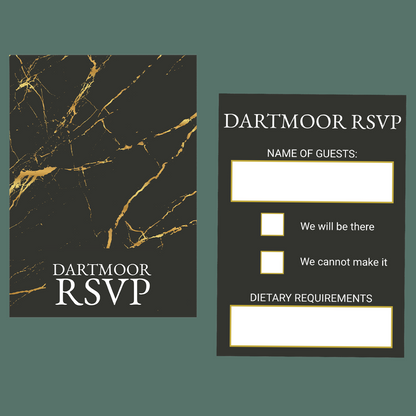 RSVP Cards - Gold Marble