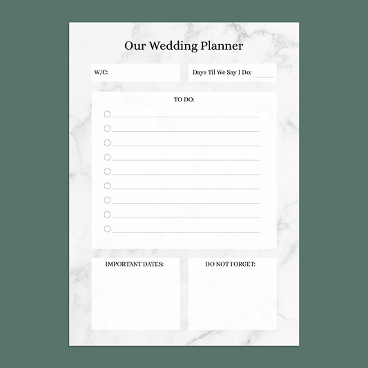 Free Wedding Notepad